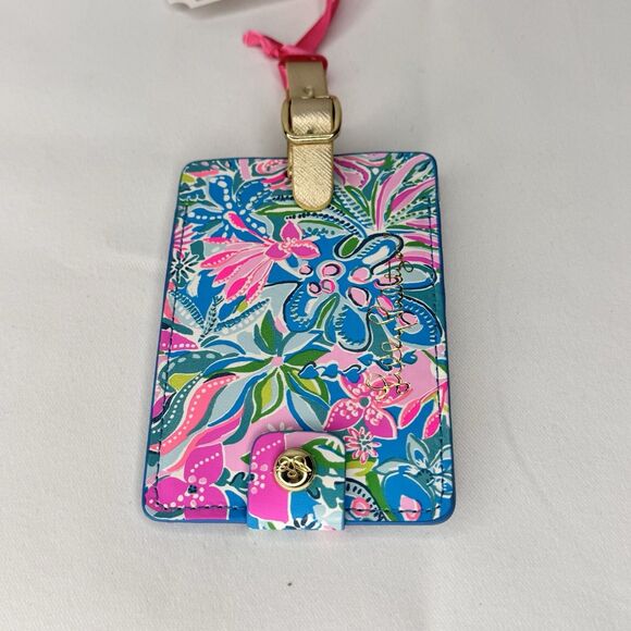Lilly Pulitzer Paradise Bound TURQUOISE OASIS GOLDEN HOUR Luggage Tag Travel NEW - Picture 5 of 7